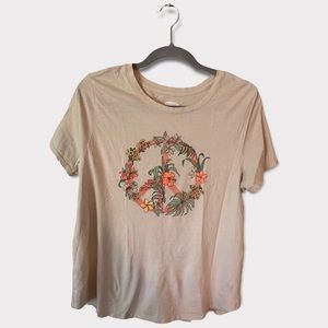 Old Navy Floral Peace Graphic Tee
